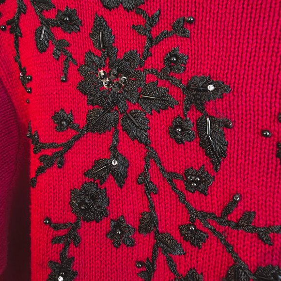 VNTG Tiara International, Sz Small, Christmas Holiday Sweater - Knit Vintage - Picture 6 of 11